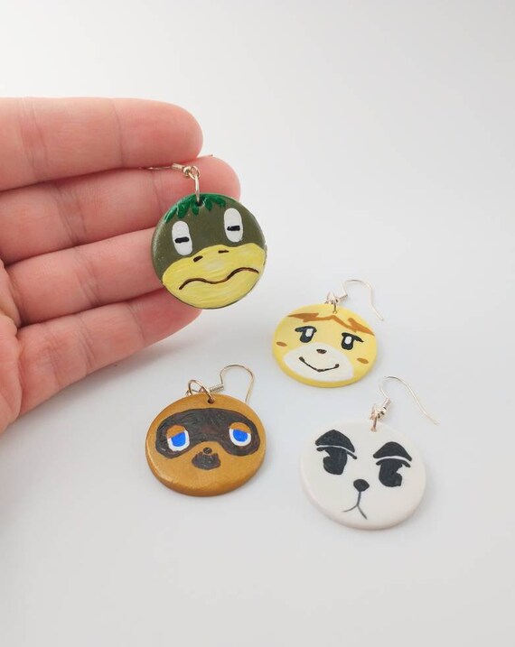 Cute Animal Video Game Mix and Match Painted Polymer Clay Earrings