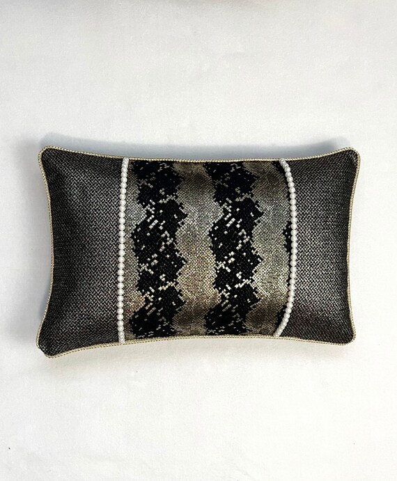 Pillow Velvet Black Gold Cushion Cover Decorative Pillow Lumber