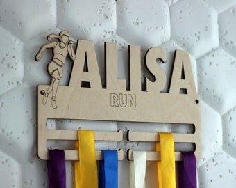 Run Girl Medal Holder,Personalized Runner Medal Display, Sport Gift, Run Girl, Runnning Gift, Custom Run Medal Holder,Female