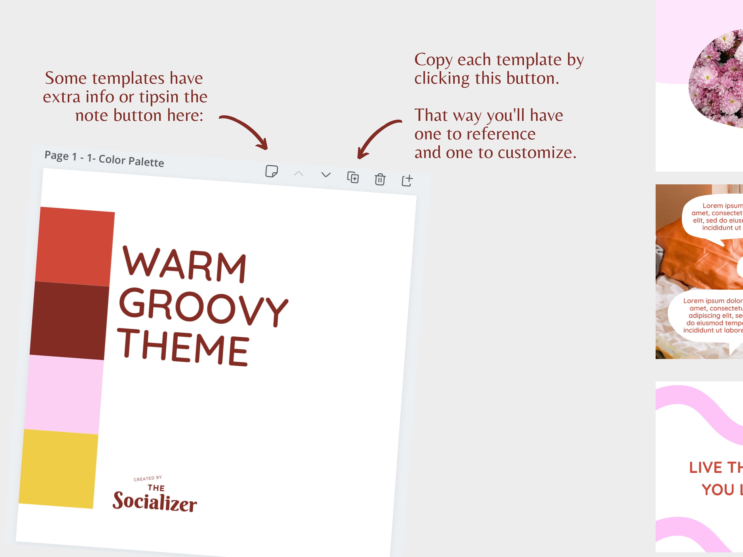 Warm Groovy Theme Canva Social Templates Etsy de save-time-and-make-posting-on-social-media-easier-easy-to-change-out