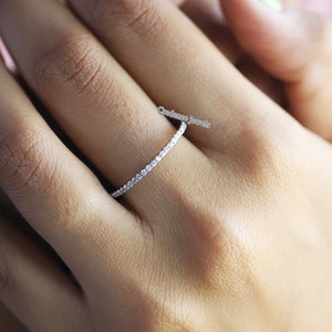 Round Full Eternity Diamond Band, Matching Wedding Band, Daily Wear Minimalist Diamond Band, 14K White Gold Eternity Stackable Thin Bands