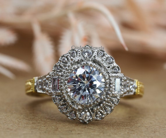 30 carat Diamond Wedding Band - Vintage Style - Milgrain