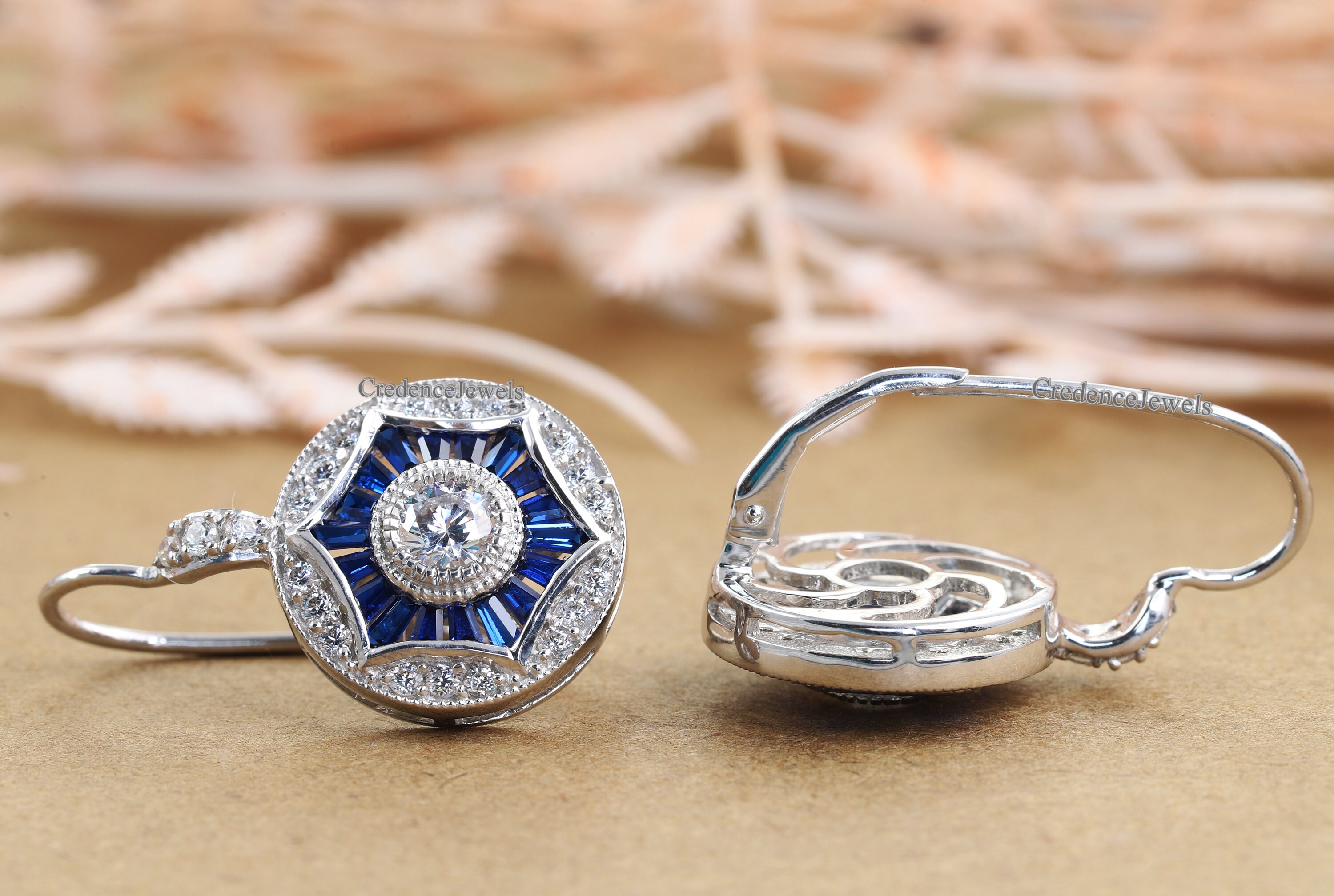 Art deco sapphire earrings best sale