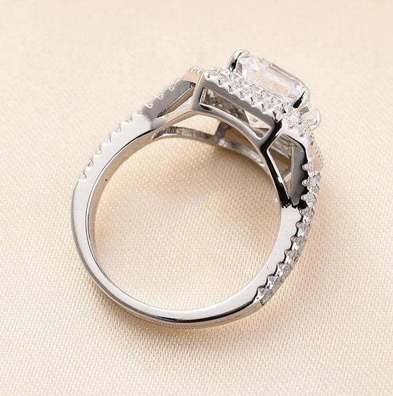 Split shank asscher hotsell cut engagement ring