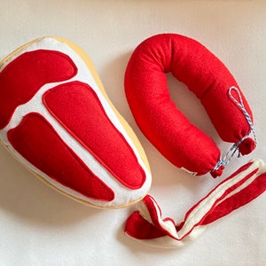 Meat Lover Cat Toy Set: Handmade Catnip, Sausage, Bacon & T-Bone