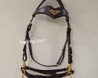 Handcrafted Bridle - Horse Control with Bitless Hackamore Bridle - Ideal for Western & English Riding Styles