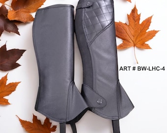 Handmade Leather Riding Half Chaps – Custom Fit Equestrian Gaiters