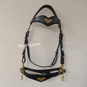 Handmade Leather Bitless Hackamore Bridle - Western & English Horse Tack, Equestrian Riding Gear