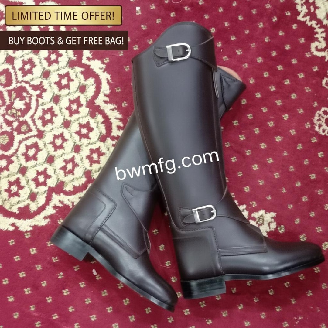 Handmade Leather Polo Riding Boots - Tall Equestrian Horseback Riding ...