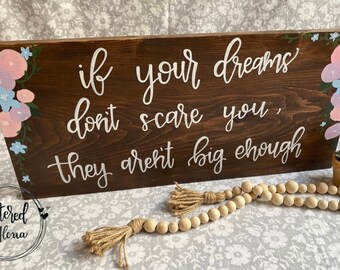 Positive Wall Art If Your Dreams Don/'t Scare You Dream Wall Art, Then They Aren/'t Big Enough Real Foil Print Rose Gold Home Decor