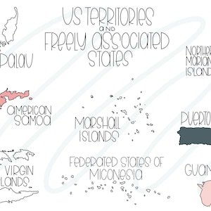 US Territories and Freely Associated States Map, Guam Map, Virgin
