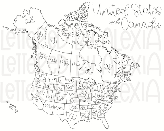 Us And Canada Map Blank