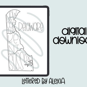 Delaware Counties Karte, Delaware Karte, druckbare Karte, Dowloadable Karte, Sofortiger Download, Tracking Karte, Ausfüllbare Karte