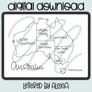 Australia Map, Australia Digital Map, Instant Download Map, Sales Map, Tracking Map, Travel Map
