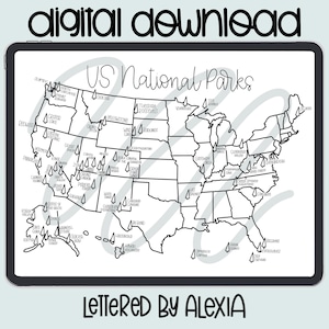 DIGITALER DOWNLOAD, Usa National Parks Karte, State Parks Karte, Reisekarte, Tracking Reisekarte, druckbare State Park Karte, Karte ausfüllen