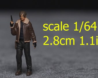 Leon Evil figure 1:18 to HO scale handpaint high detail