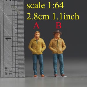 Mann Figur HO 1/64 43 24 1/18 Scale handbemalt mit hohen Details