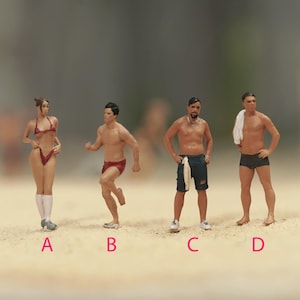 Beach men figure HO 1/64 1/43 1/24 1/18 Scale handpaint high detail