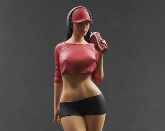 Sexy headphone girl drinking figure HO 1/64 1/43 1/24 1/18 Scale handpaint high detail