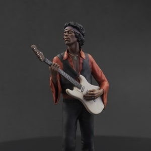 Black Guitarist rocker figure HO 1/64 1/43 1/24 1/18 Scale handpaint high detail