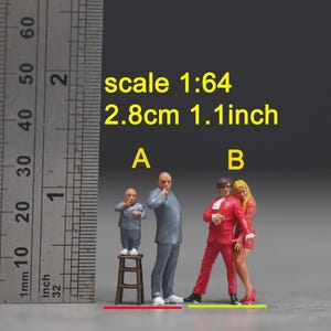 Evil mini and dancing couple figure HO 1/64 1/43 1/24 1/18 Scale handpaint high detail