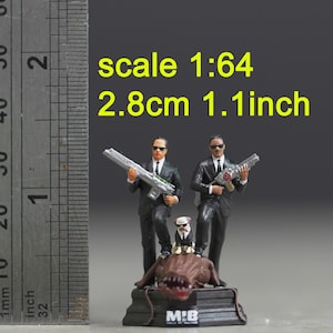 2 man black and the dog figure HO 1/64 43 24 1/18 Scale handpaint.
