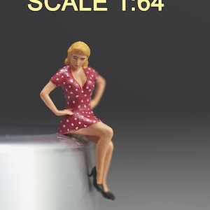 Sittande flickafigur HO 1/64 1/18 1/24 1/35 1/43-48 1/72 N-skala G58