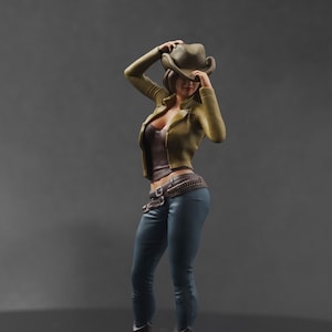Cowgirl figure HO 1/64 1/43 1/24 1/18 Scale handpaint high detail