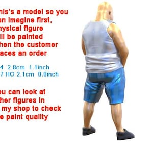 Man peeing urinating after drinking beer figure HO 1/64 1/43 1/24 1/18 Scale handpaint high detail