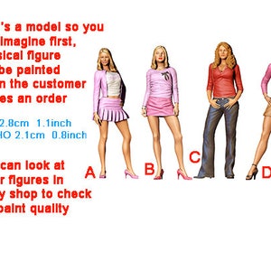 Girl figure HO 1/64 1/43 1/24 1/18 Scale handpaint high detail
