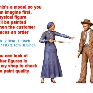 Bon and Clyde figure HO 1/64 1/43 1/24 1/18 Scale handpaint high detail
