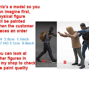 Police catch thief figure HO 1/64 1/43 1/24 1/18 Scale handpaint high detail