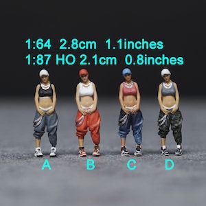 HipHop girl figure HO 1/64 1/43 1/24 1/18 Scale handpaint high detail