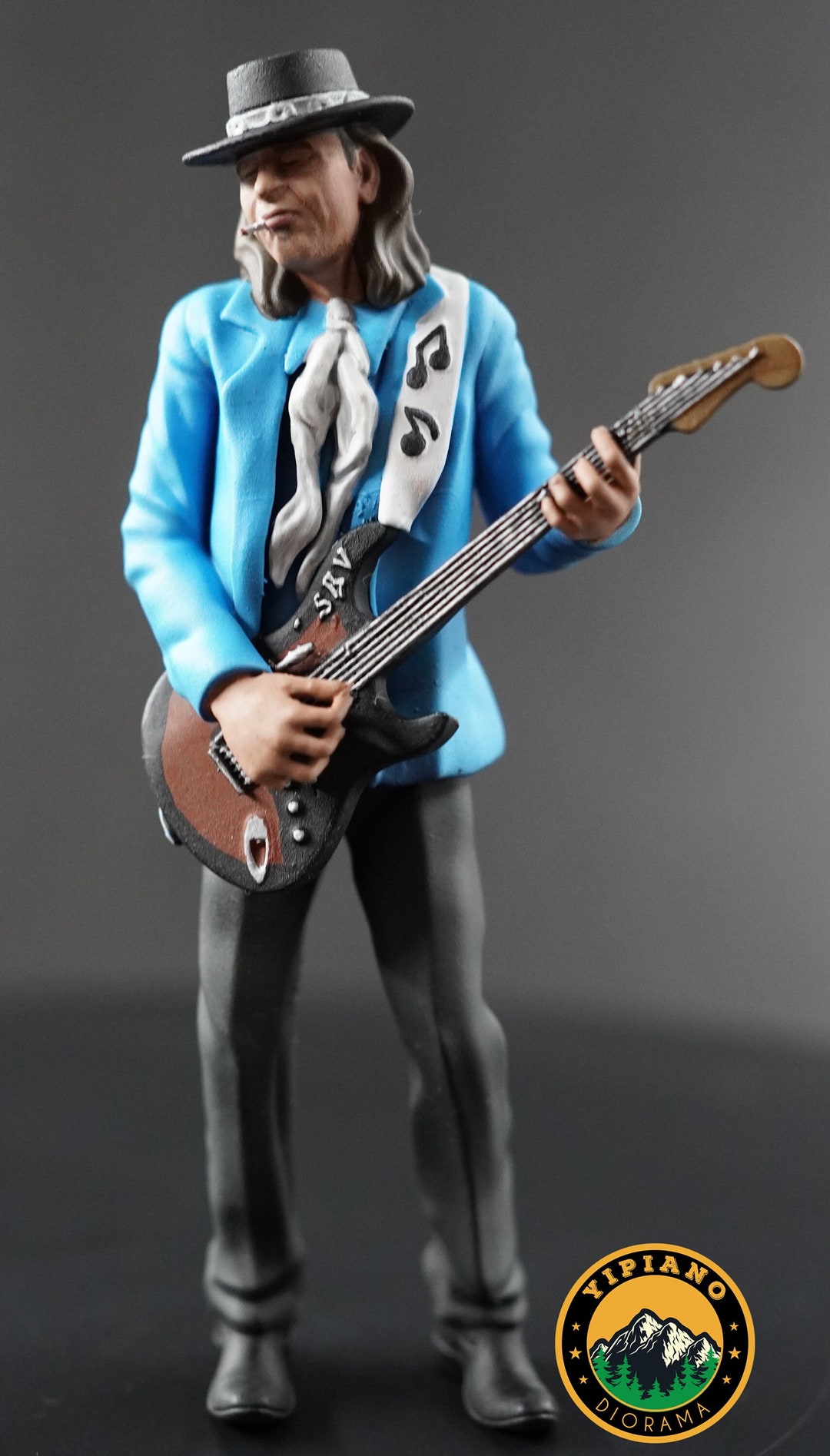 Rocker Figure Blue Guitarist Rocker Figure HO 1/64 1/18 1/24 1/35 1/43-48 1/72 N ...
