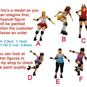 Skate figure HO 1/64 1/43 1/24 1/18 Scale handpaint high detail