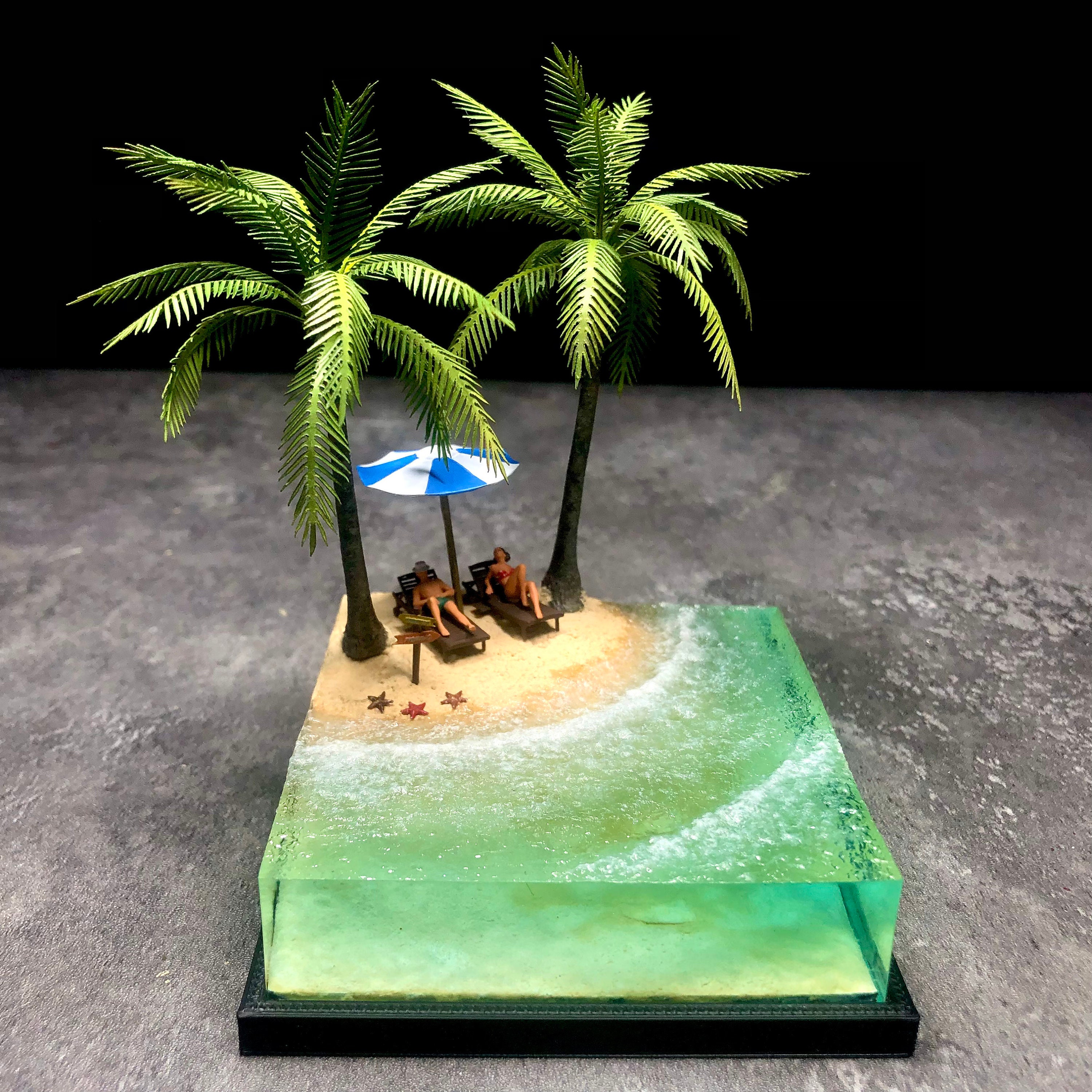 Mini Beach Diorama HO 1/64 1/43 1/24 1/18 Scale Handpaint