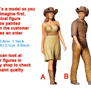 Western figure HO 1/64 1/43 1/24 1/18 Scale handpaint high detail