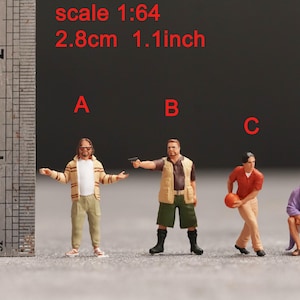 Dude Walter and Friend figure HO 1/64 1/43 1/24 1/18 Scale handpaint high detail