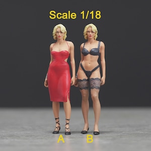 Galaflickfigur HO 1/64 1/18 1/24 1/35 1/43-48 1/72 N-skala G89-90