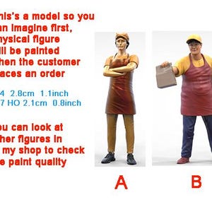 Salers figure HO 1/64 1/43 1/24 1/18 Scale handpaint high detail