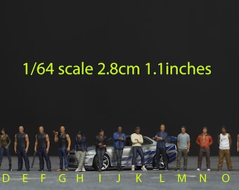 Figurines miniatures Fast and Furious. Rock, Paul Walker, Vin Diesel. Échelle 1:64 S. Balance Hot Wheels - France