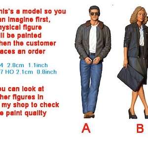 Tom and Kelly figure HO 1/64 1/43 1/24 1/18 Scale handpaint high detail