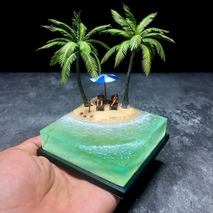 Mini beach diorama HO 1/64 1/43 1/24 1/18 Scale handpaint high detail