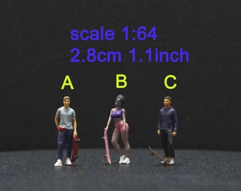 Skater standing figure HO 1/64 43 24 1/18 Scale handpaint high detail