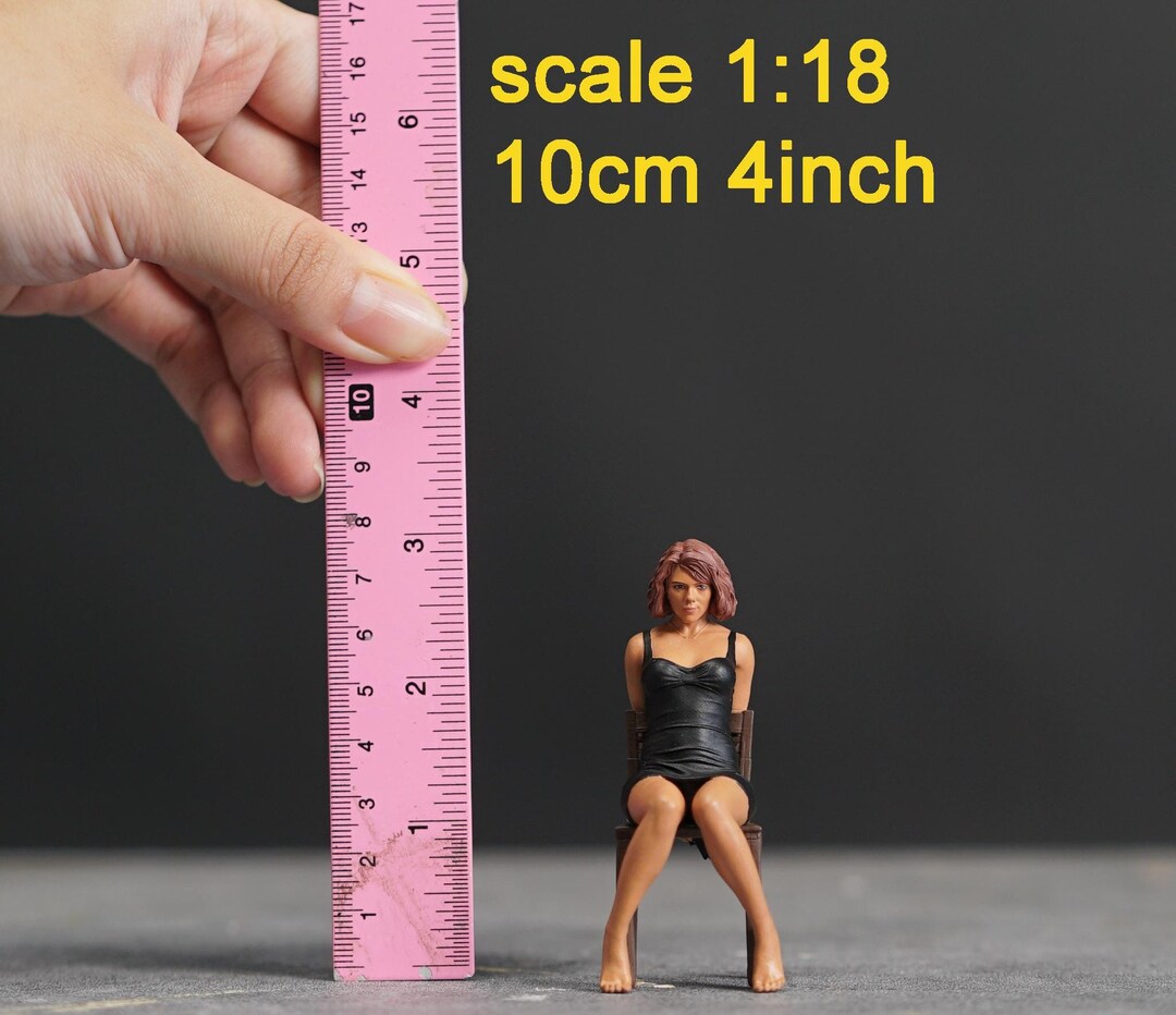 Sitting Girl Figure HO 1/64 43 24 1/18 Scale Handpaint High Detail A130 ...