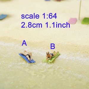Man Woman on float figure HO 1/64 1/43 1/24 1/18 Scale handpaint high detail