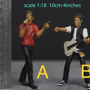 Figura de cantante y rockero pintada a alto detalle a escala 1/18 a HO