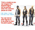 Outlaw biker figure HO 1/64 43 24 1/18 Scale handpaint.  OUT product logo