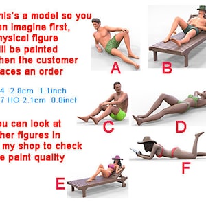 Beach people figure HO 1/64 1/43 1/24 1/18 Scale handpaint high detail