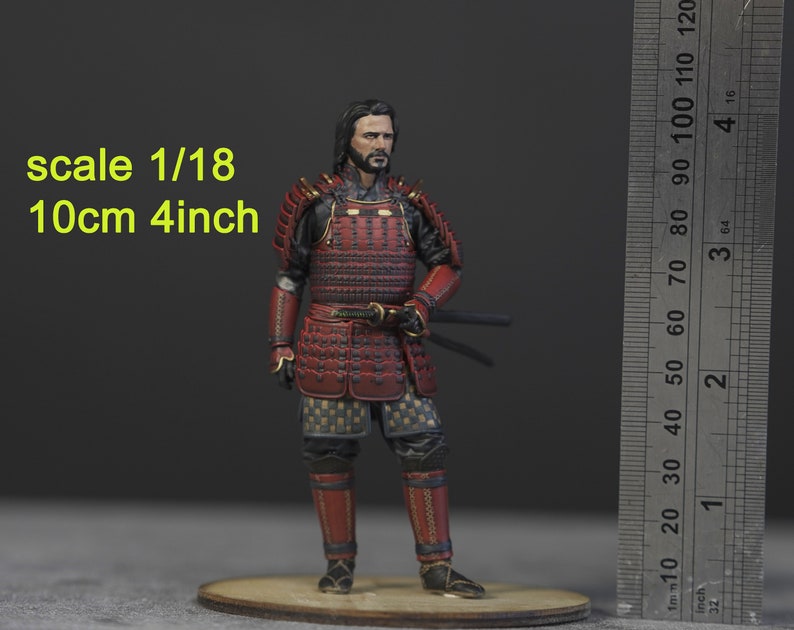 Figurine de Tom samouraï peinte à la main à l'échelle 1:18 à HO très détaillée image 1